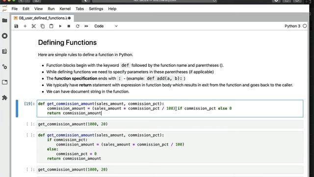 Programming Essentials Python - User Defined Functions - Defining Functions