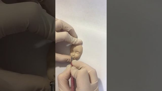 Лицо куклы из полимерной глины. Красивая мукла