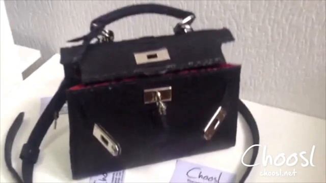 Сумка "Kelly" из черного лакового питона - Choosl смотреть онлайн