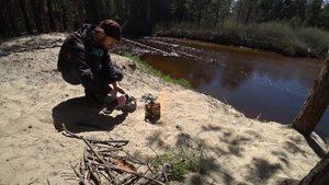 Новая печь-щепочница. Тестирую в полевых условиях. Легкая и удобная!