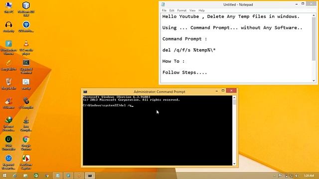Delete Temp Files Using cmd Clean Temp files With Command смотреть онлайн