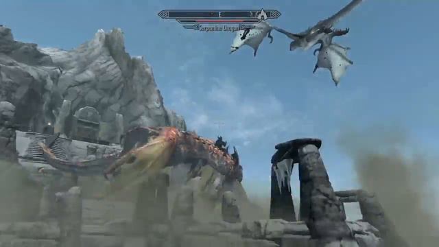 Skyrim Riding a Dragon! смотреть онлайн