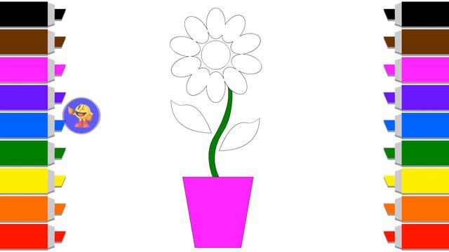 How to Draw Flowers  Glitter Flower Drawing for Kids  Picture Coloring Pages смотреть онлайн