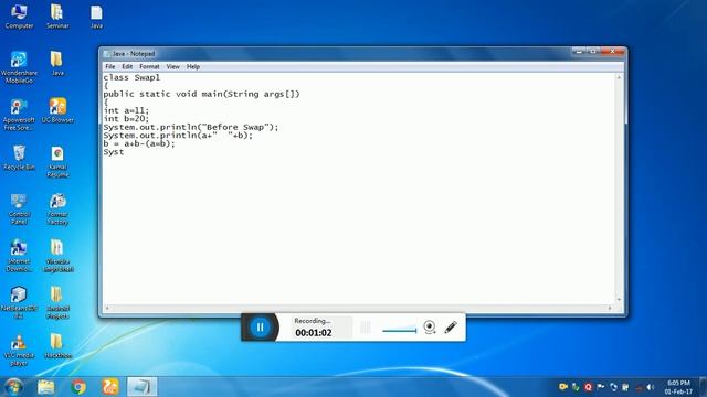 Swap Two number in java without third variable