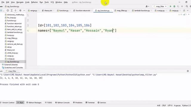 Python Bangla Tutorial 42 : Zip function in python #python