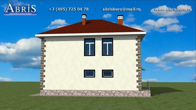 K1657-154 Проект двухэтажного дома с колоннами, балконом и полукруглым крыльцом смотреть онлайн