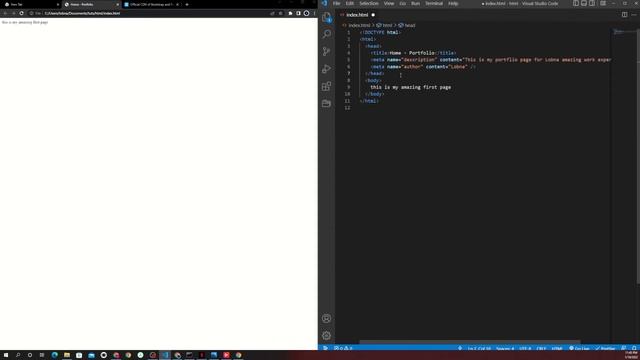 Basic HTML 5 course: Create HTML Head element - Part #005