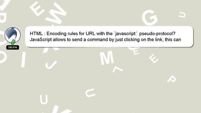 HTML : Encoding rules for URL with the `javascript:` pseudo-protocol?