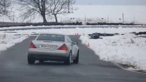 Autoslalom Slovensko Trebatice Mercedes SLK-trening