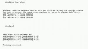 kubernetes: Could not delete innodb cluster PODs forcefully