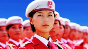 Китайские девушки на парад. Воинственная красота. Песня КАТЮША на китайском языке