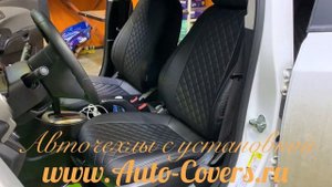 Чехлы на Шевроле Авео Т300 из Экокожи Автопилот. Установка авточехлов на сидения автомобиля.