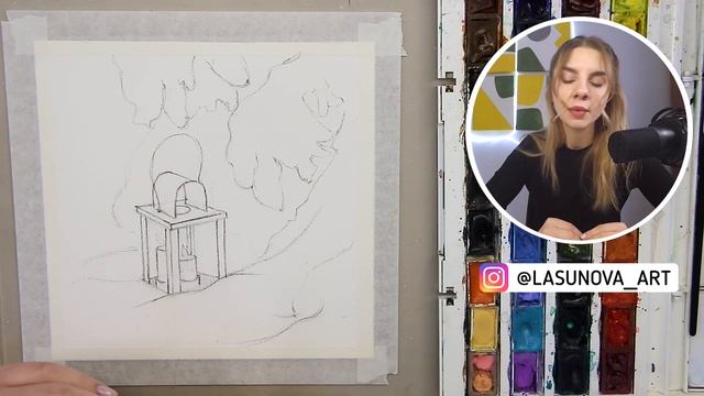 Рисуем акварелью горящий фонарь в снегу. Мастер-класс: сочетания холодных и теплых цветов смотреть онлайн