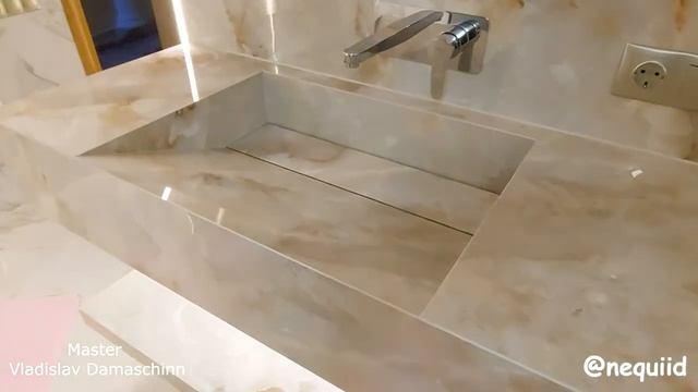 Умывальник из плитки,  готовый результат! Мойка из керамогранита! На заказ! Кишинев смотреть онлайн