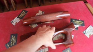 Приклад и цевье МР-155 бук, Ортопедический, тонировка под красное дерево