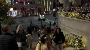 Beverly Hills Rodeo Drive, luxury shopping street walking at night, Winter 2023.?? CA, USA. 4K HDR