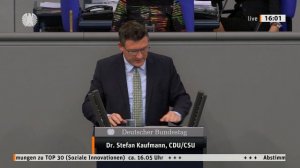 Stefan Kaufmann CDU/CSU | Plenarrede zu Sozialen Innovationen | 29.05.2020