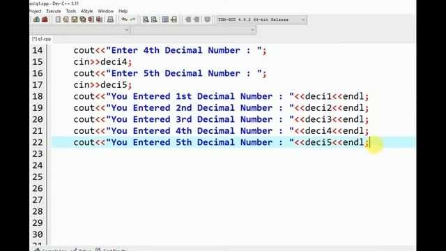 Cpp program to input 5 decimal numbers and convert to nearest integer смотреть онлайн