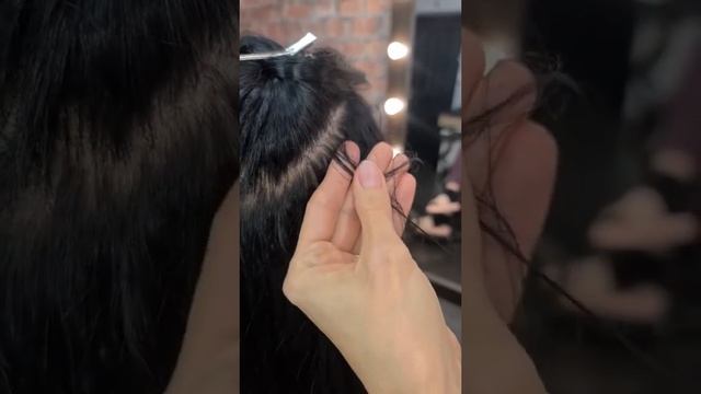 Наращивание волос на короткие волосы #shorts #наращиваниеволос #hair #микрокапсулы смотреть онлайн