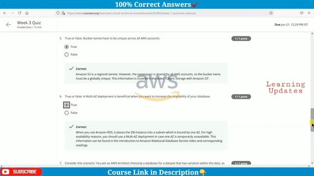 AWS Cloud Technical Essentials | AWS Fundamentals | Coursera | Course 1 | All Week Solutions