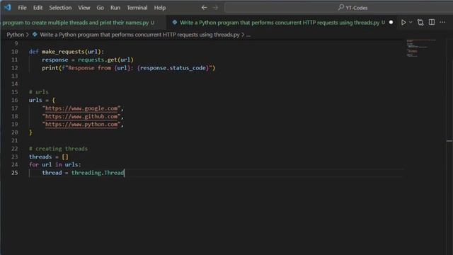 Write a Python program that performs concurrent HTTP requests using threads.
