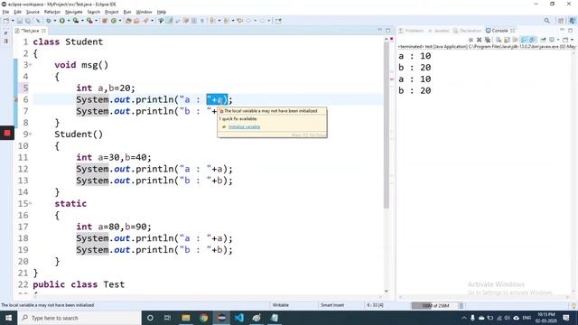 Variables in Java or Local Variables in Java - Part 1 Tutorial in Hindi- Lecture 13 by Manoj Kumar
