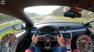 VW Passat CC R36 3.6L VR6 299HP (2014) - Autobahn Top Speed Drive POV