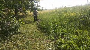 Газонокосилка из бензопилы Урал