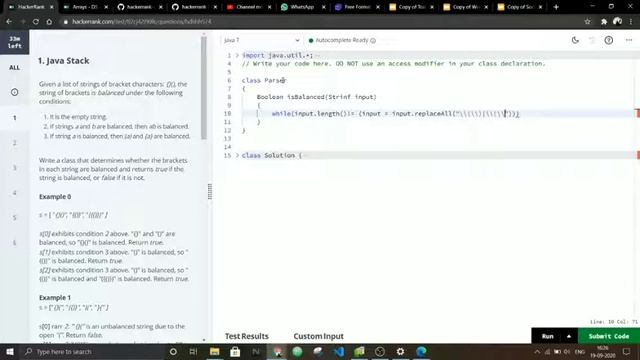 Hackerrank Java(basic) Skills Certification Solutions Java Stack Program in JAVA смотреть онлайн