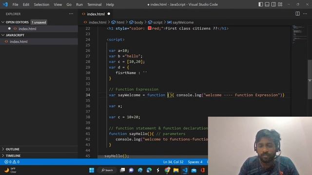 what is First Class Function - Function ( Statement , Expression , Declaration  ) in JavaScript