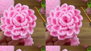 3D⚡??Обьмная и шикарная роза крючком?