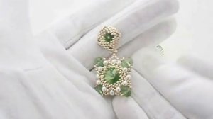 Серьги из бисера  "Рената" на пуссетах