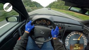 Mercedes-Benz E55 AMG W210 TOP SPEED DRIVE ON GERMAN AUTOBAHN ?