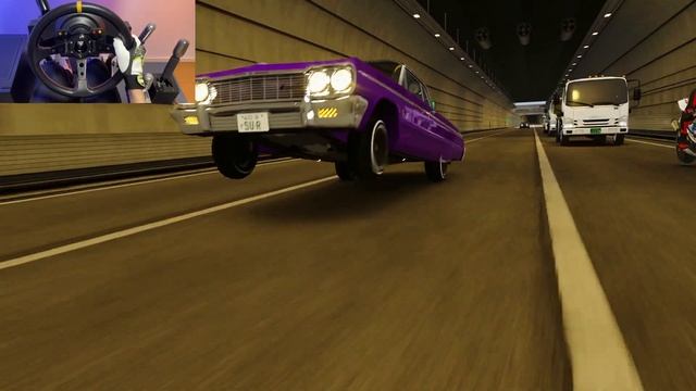 Lowrider Hopping on Tokyo Streets '64 Chevrolet Impala Steering Wheel Gameplay Assetto Corsa смотреть онлайн