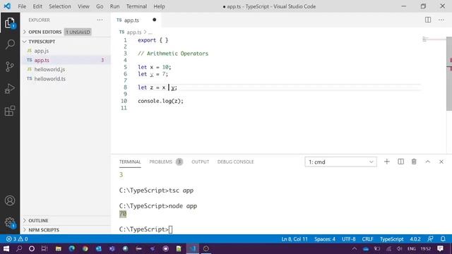 TypeScript Tutorial | Arithmetic Operators