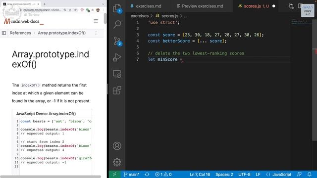 WA1-2022-L03: Exercise with arrays. Objects in Javascript.