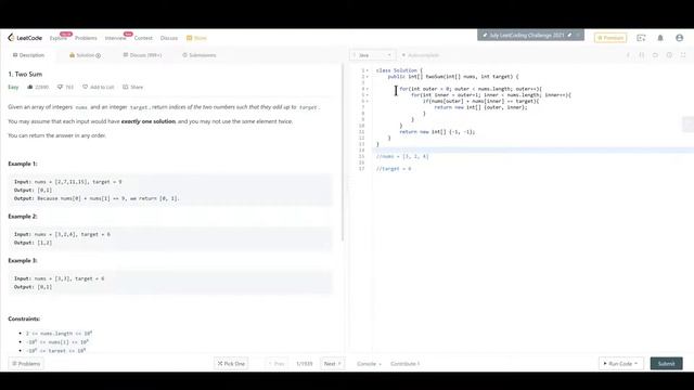 Leet Code Optimal Solution Explained - #1 Two Sum (Java)