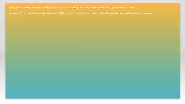 Git Blame see changes after a certain date смотреть онлайн
