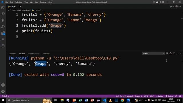 PYTHON SETS BUILT-IN FUNCTIONS L-11 | PYTHON TUTORIAL FOR BEGINNERS