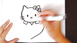 Draw Hello Kitty with Love Hearts _ Easy Drawing Tutorial _ Learning to draw _ Draw Easy