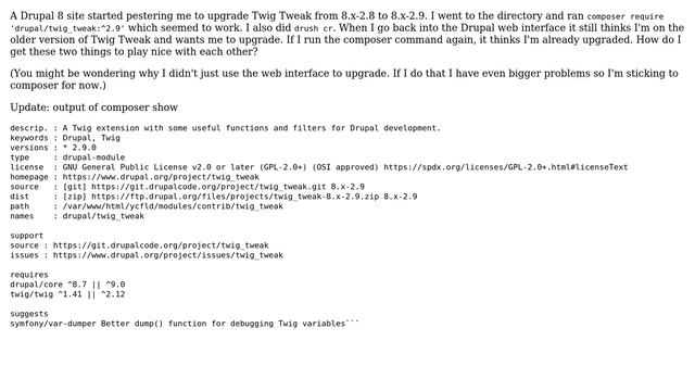 Drupal: Drupal module upgrade via Composer not being recognized смотреть онлайн