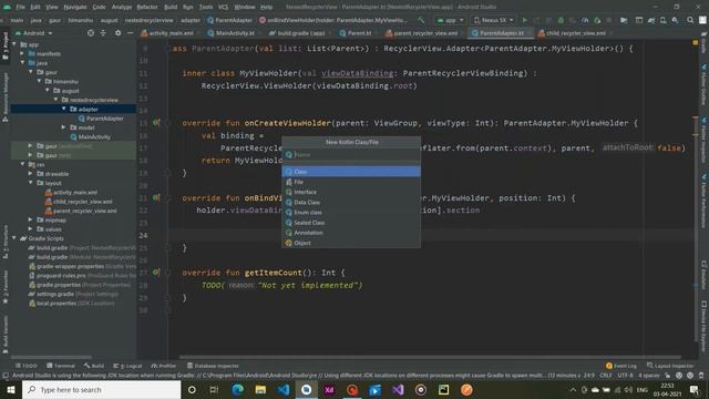 Section RecyclerView in Android l Data-Binding l Kotlin l RecyclerView l Fundamentals of Android