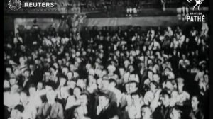 RUSSIA: Communist demonstration in Moscow: Leon Trotsky addresses Kremlin (1922)