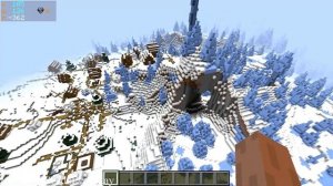 Minecraft Java 1.16.5 Seed: Three villages located around spawn, one of which stands on ice spikes