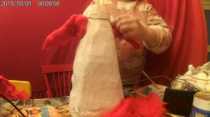 ДЕЛАЕМ БОЛЬШОГО ДЕДА МОРОЗА ИЗ ВАТЫ ЧАСТЬ 3