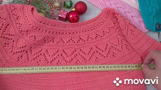 Вязание. ДЖЕМПЕР ИЗ ХЛОПКА СПИЦАМИ С АЖУРНОЙ КОКЕТКОЙ. Обзор