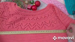 Вязание. ДЖЕМПЕР ИЗ ХЛОПКА СПИЦАМИ С АЖУРНОЙ КОКЕТКОЙ. Обзор