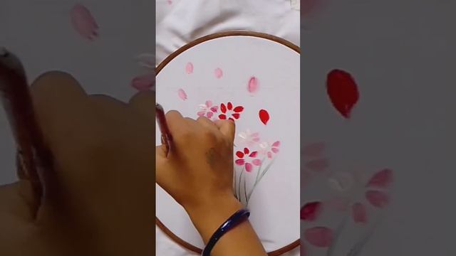 #easy one stroke flower with round brush #easy flower painting for beginners #viral# trending short