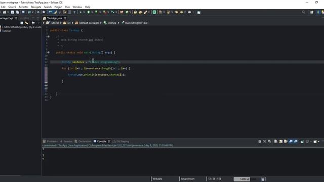 How to print all the characters of a String using the charAt() method and a for loop