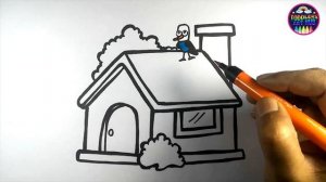 3D House Drawing Painting Coloring for Kids and Toddlers | Easy drawing